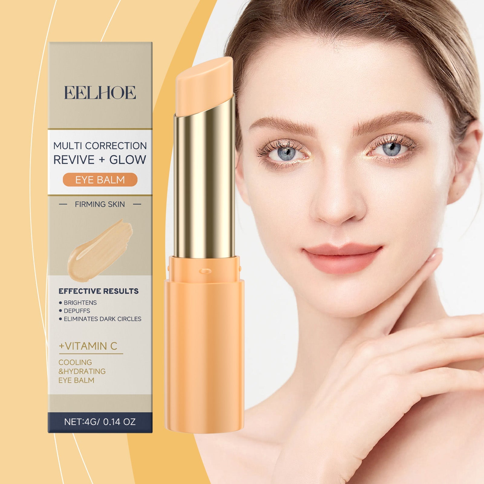 EELHOE Vitamin C Brightening and Firming Eye Cream Stick reduces fine lines and improves eye area and nourishes eyes gently