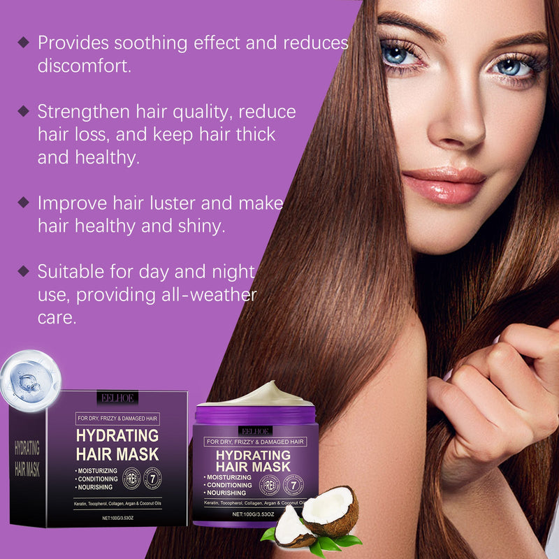 EELHOE Collagen Hair Mask Nourishing Moisturizing Repair Hydrating Hair Soft, Fluffy And Moisturizing Essence Hair Mask