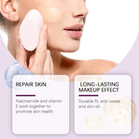 Concealer Liquid Foundation, Brightening Non-Stick Powder Refreshing Moisturizing Lightweight Moisturizing Liquid Foundation