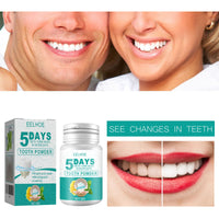 EELHOE 5 Day Whitening Tooth Powder, Clean Teeth Remove Dirt Plaque Fresh Mouth Clean Teeth Powder