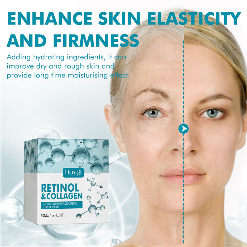 Retinol & Collagen Moisturizer Face Cream,Hydrating Brightening Elastic Firming And Smoothing Fine Lines Anti-Aging Retinol Cream