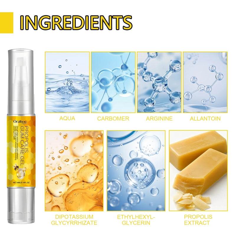 Propolis Gum Care Gel, Oral Care Clean And Repair Teeth Yellow Stains Whitening Teeth