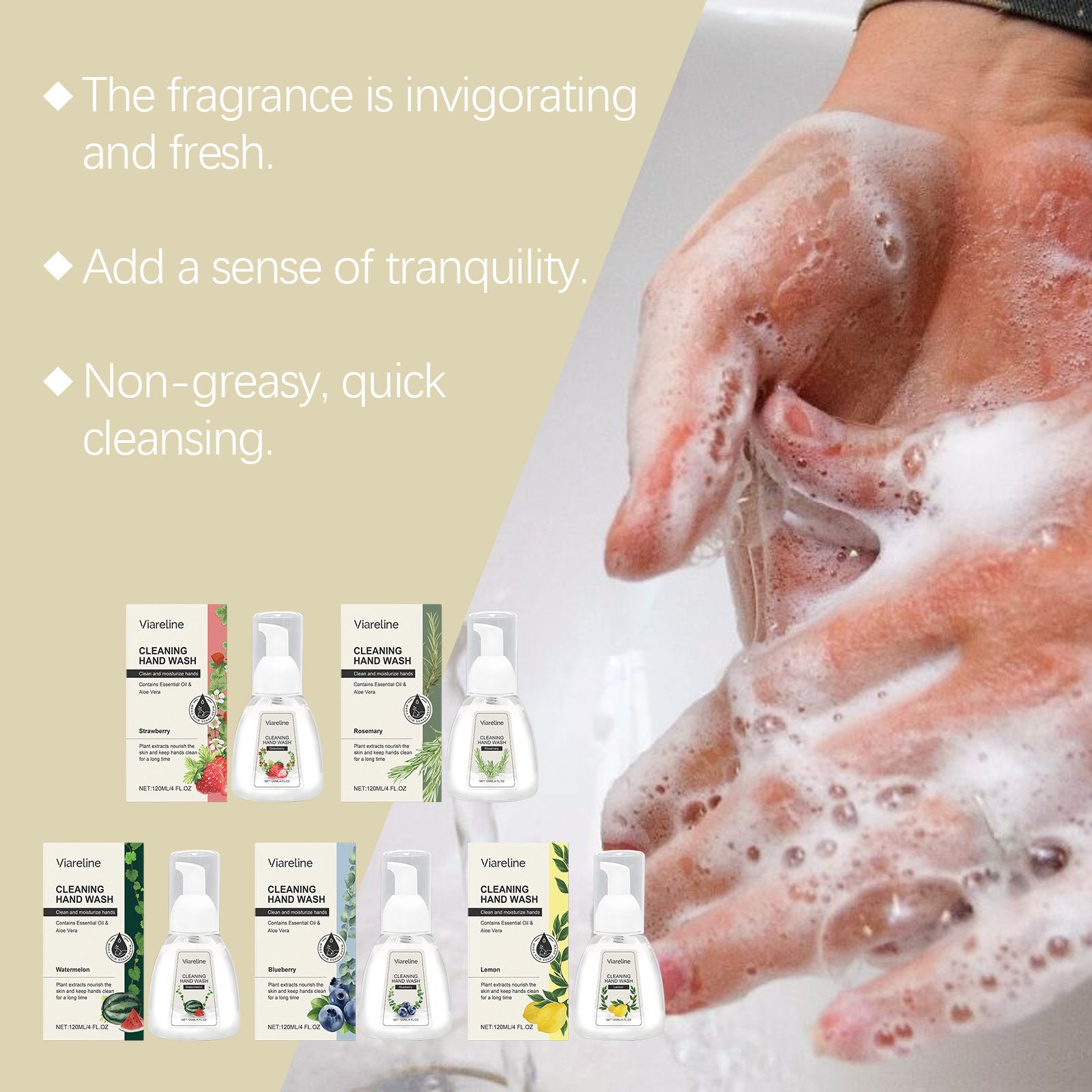 Foam Hand Sanitizer (Watermelon Flavor) Gentle Cleansing, Soothing Decontamination, Moisturizing Care Hand Cleansing Foam