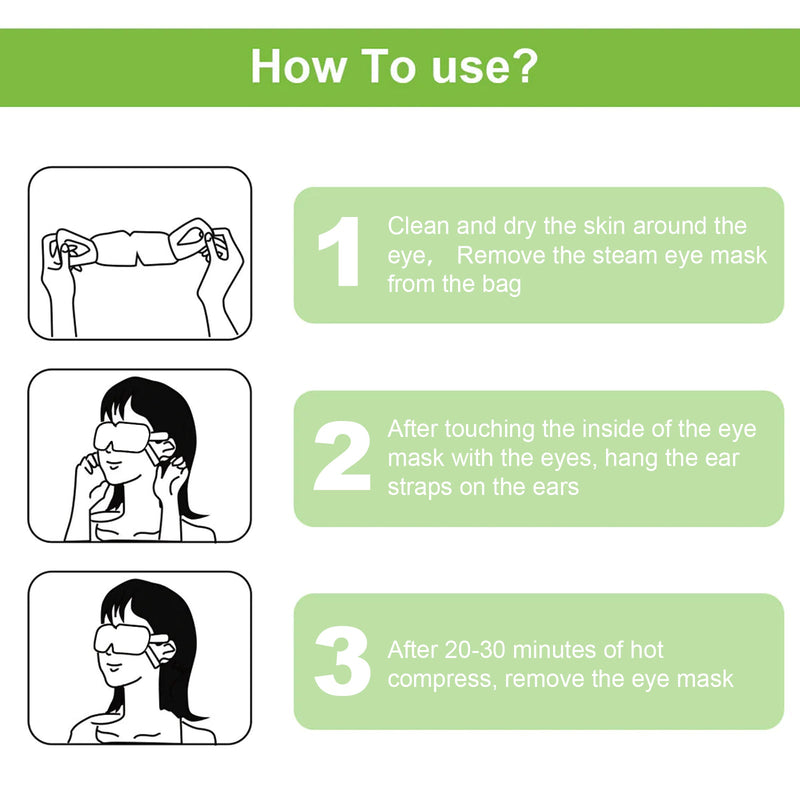 EELHOE Herbal Steam Fatigue Relief Eye Mask, Relieve Eye Strain And Eye Discomfort Herbal Essence Hot Compress Eye Mask