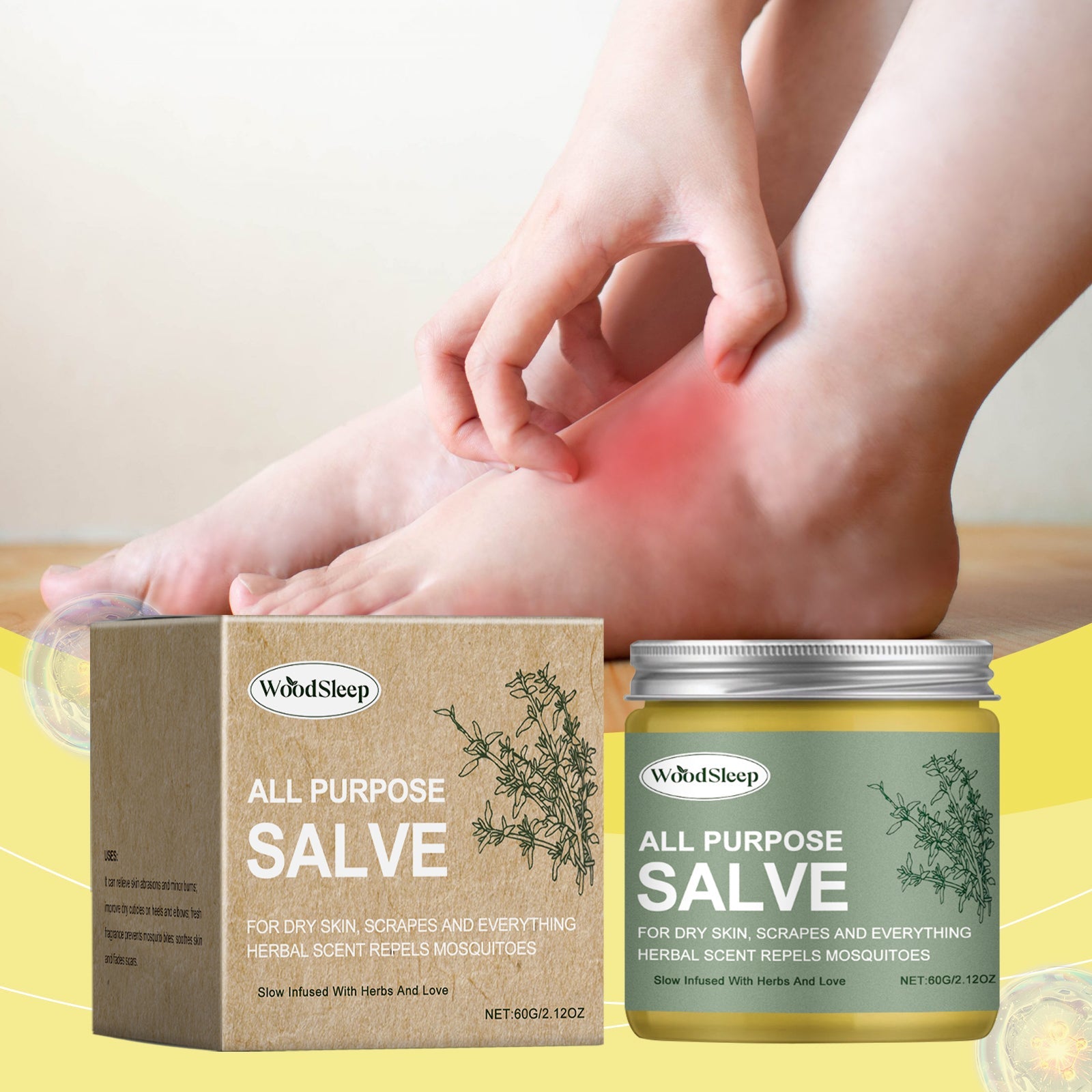 WoodSleep Herbal Multifunctional Soothing Balm Herbal Ingredients Gently Soothe Skin Discomfort Topical Care Balm