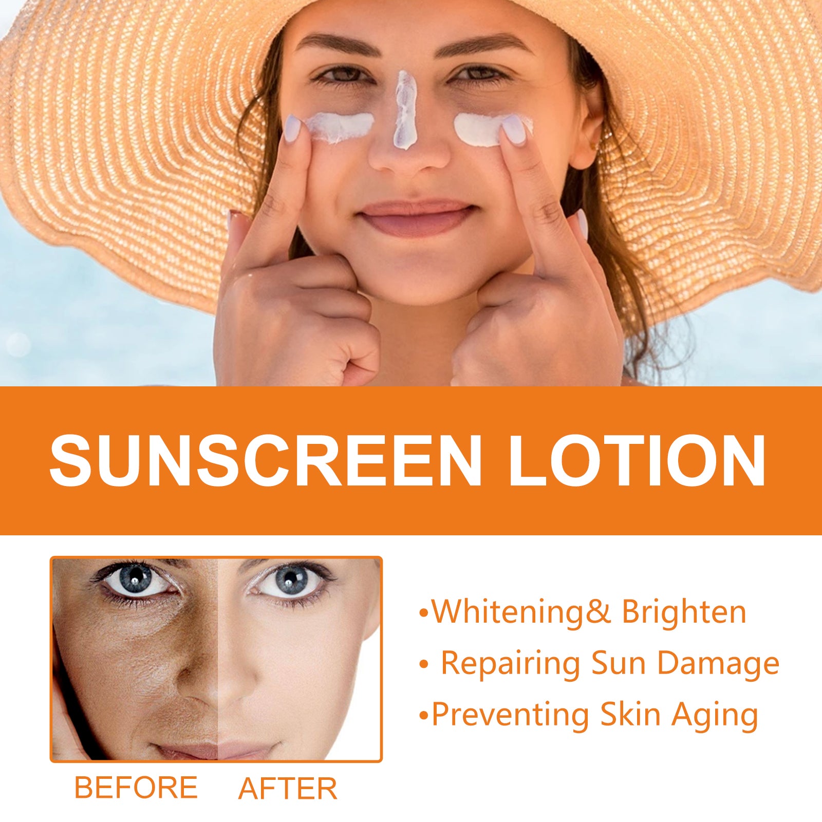 Sunscreen Lotion, Outdoor Body UV Isolation Skin Protection Hydrating Refreshing Not Greasy