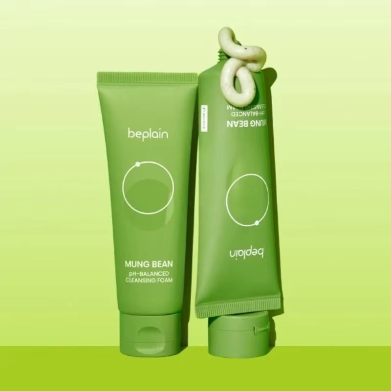 Korean Beplain Mung Bean Pore Serum,Deep Pore Cleansing Foam,Makeup Remover Oil and Clay Mask Facail Firming Skin Care Products