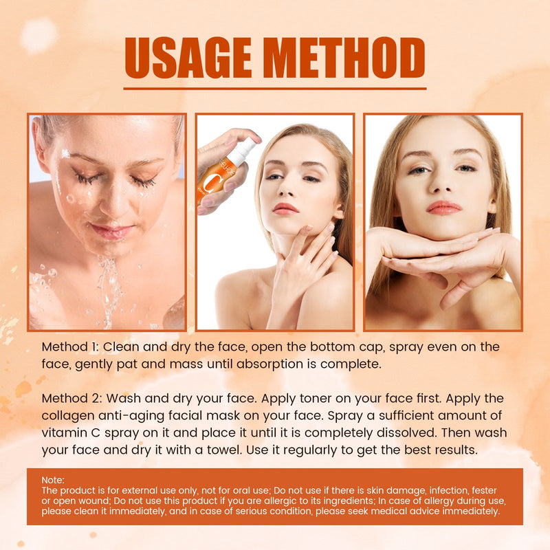 EELHOE Vitamin C Moisturizing Spray Hydrates And Moisturizes Skin, Lightening Acne Spots And Whitening Spray