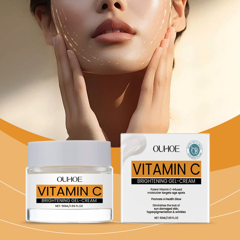 Vitamin C Facial Gel Cream, Gentle Nourishing, Brightening, Moisturizing, Hydrating And Light Line Moisturizing Skin Cream