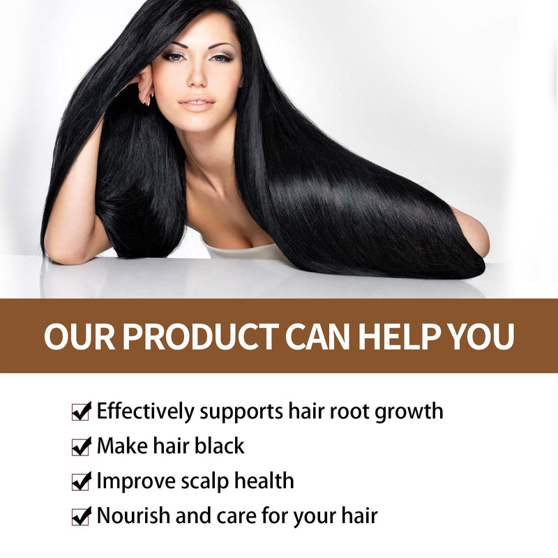 Dark Hair Shampoo, Polygonum Multiflorum Essence Moisturizes And Nourishes Hair Natural Black Hair Silky Glossy Shampoo