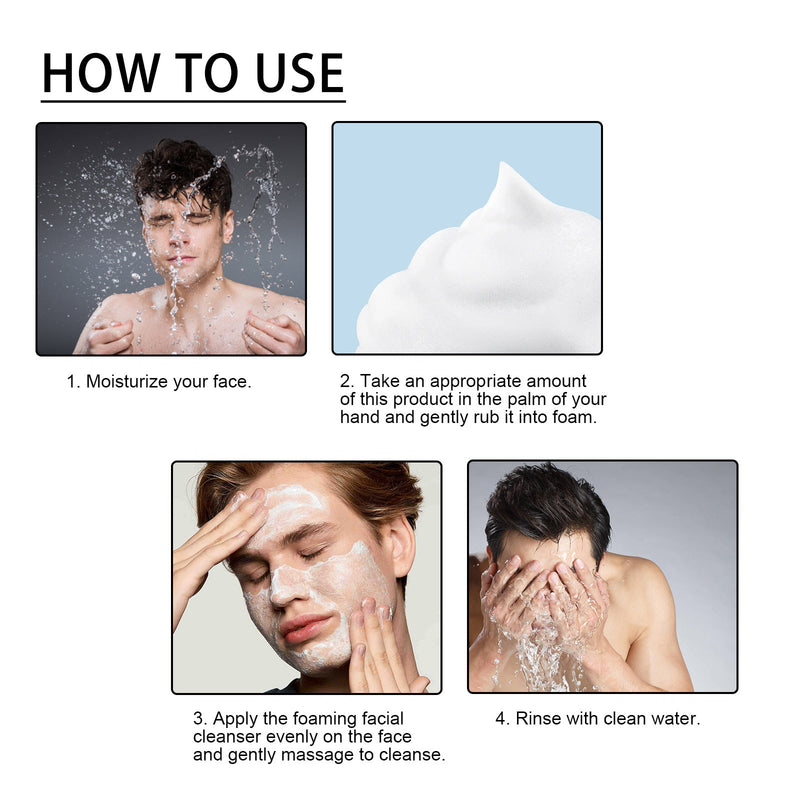Men's Daily Facial Cleanser Deeply Cleans, Tightens Skin Pores, Moisturizes And Brightens