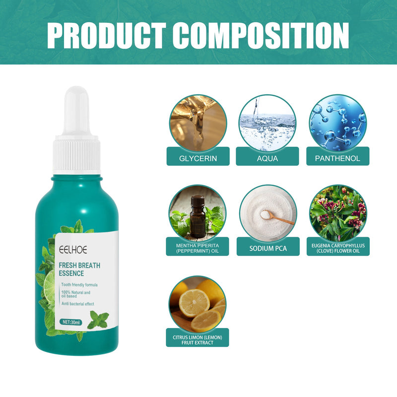 EELHOE Fresh Breath Essence, Cleans Bad Breath And Leaves Fresh Breath Mint Scent  Essence