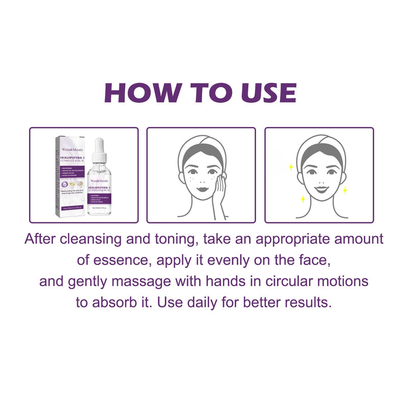West&Month Oligopeptide-1 Complex Serum, Lighten Facial Fine Lines Moisturize And Firm Skin Essence