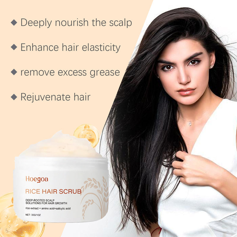 Rice Head Scrub Cleans Dandruff, Moisturizes, Fluffs And Strengthens Hair Care Scrub