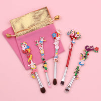 5 pcs Alice Makeup Brushes Design Horsehair Contouring Eyeshadow Brush Eyebrow Brush Lip Brush Beauty Tool