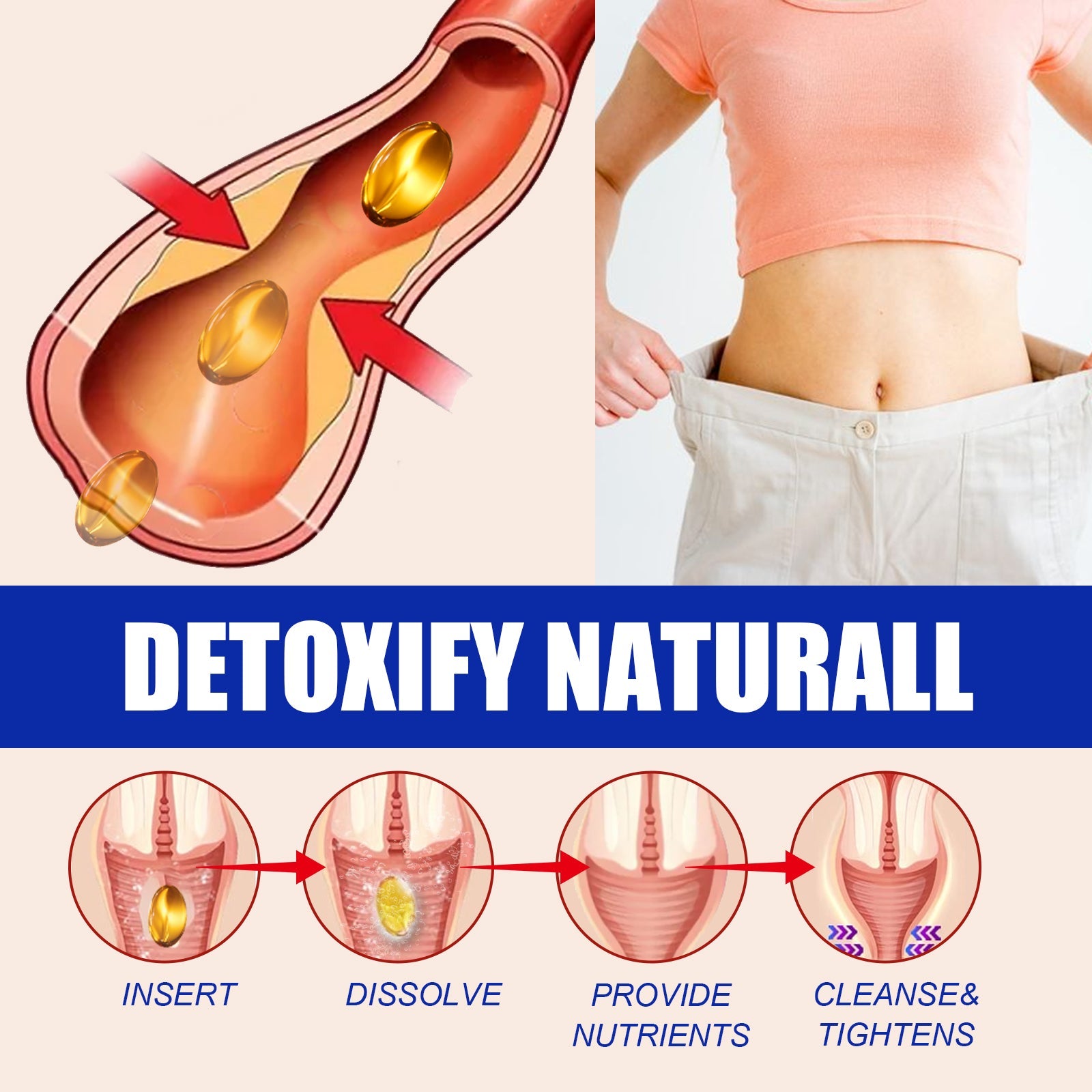 Anti-itch Detox Sliming Capsule, Firming Arms Bye Belly Fat Body Shaping Capsule For Women