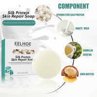 Silk And Goat Milk Handmade Soap, Deep Clean And Repair Skin Moisturizing And Tender Silk And Goat Milk Cleansing Soap