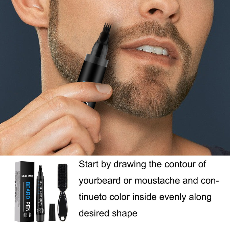 EELHOE Foreign Trade Cross-Border Beard Filler Pen Kit, Waterproof, Sweat Resistant, Makeup Free Beard Pen Beard Pen