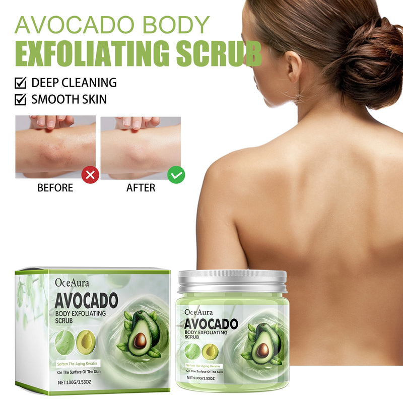 OceAura Avocado Body Exfoliating Scrub - Smooth Brightening Skin Polish