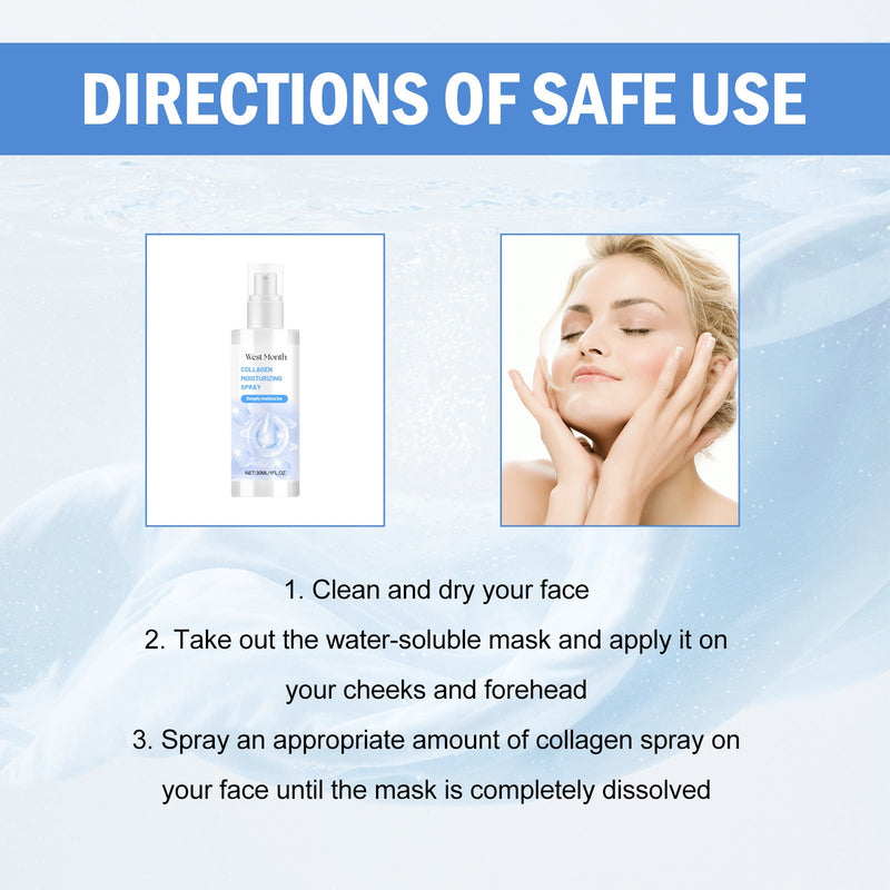 Collagen Spray, Hydrating And Moisturizing Skin Hydrates And Reduces Fine Lines On The Face