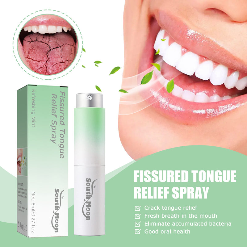 South Moon Fissured Tongue Relief Spray, Relieve Cracked Tongue And Fresh Breath Deodorizer Mouth Spray