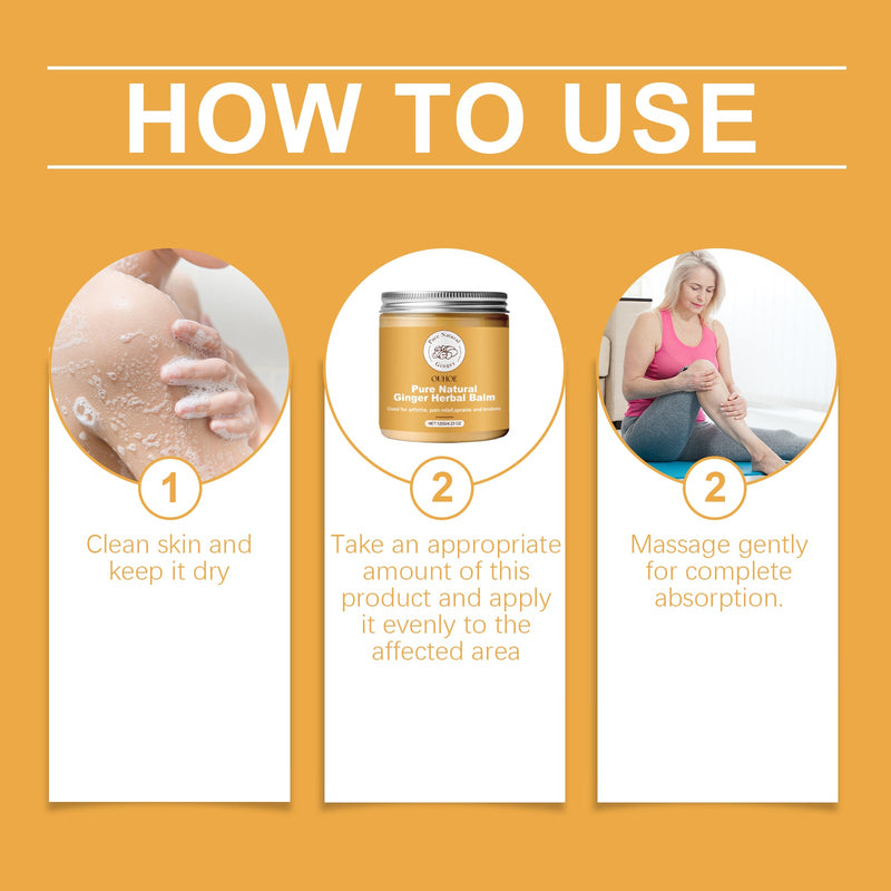 Ouhoe Ginger Herbal Joint Care Cream, Relieve Knee Joint Muscle Soreness Body Massage Cream