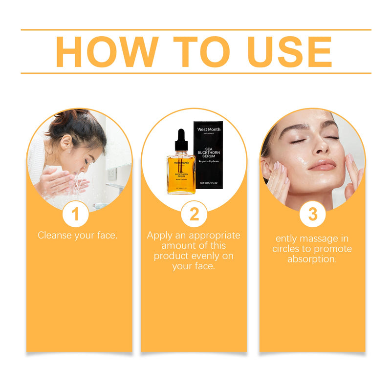 West&Month Sea Buckthorn Moisturizing Essence Gentle Moisturizing Hydrating Moisturizing Firming Skin Tender Essence
