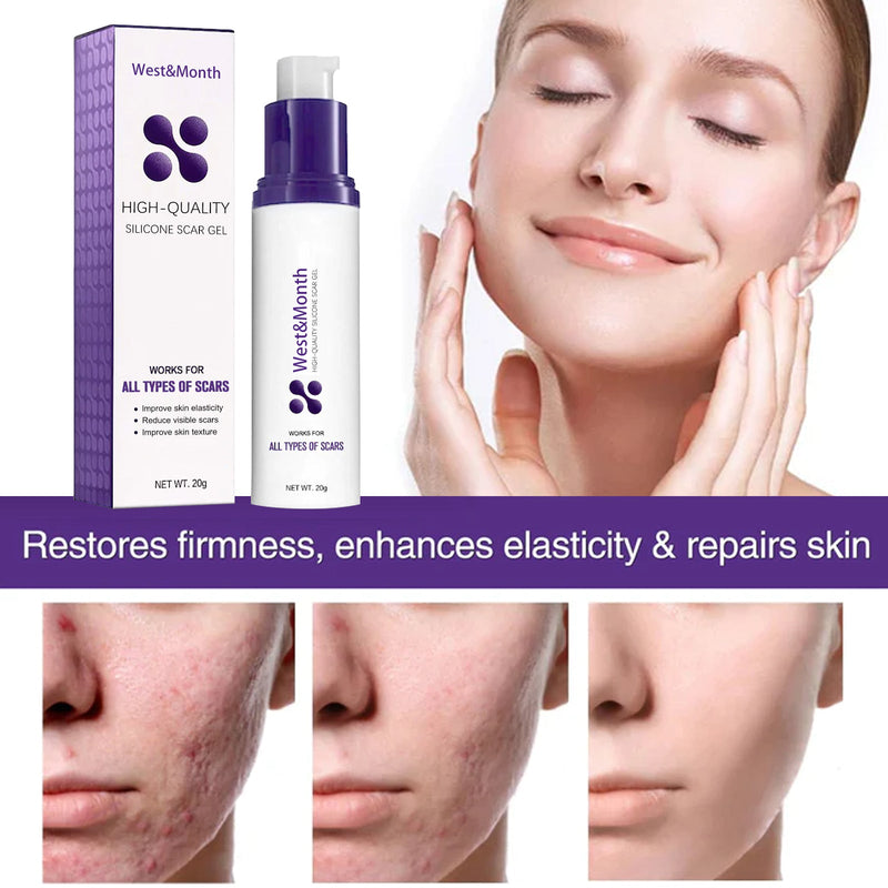 West&Month High-quality Silicone Scar Gel, Lighten Acne Mark Scar Repair Skin Smoothing Care Cream