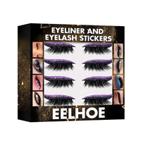 EELHOE 3D Glitter Seven Color Eyeliner False Eyelash Sticks, Glue Free Self-Adhesive Eye Makeup Eyeshadow Sticks
