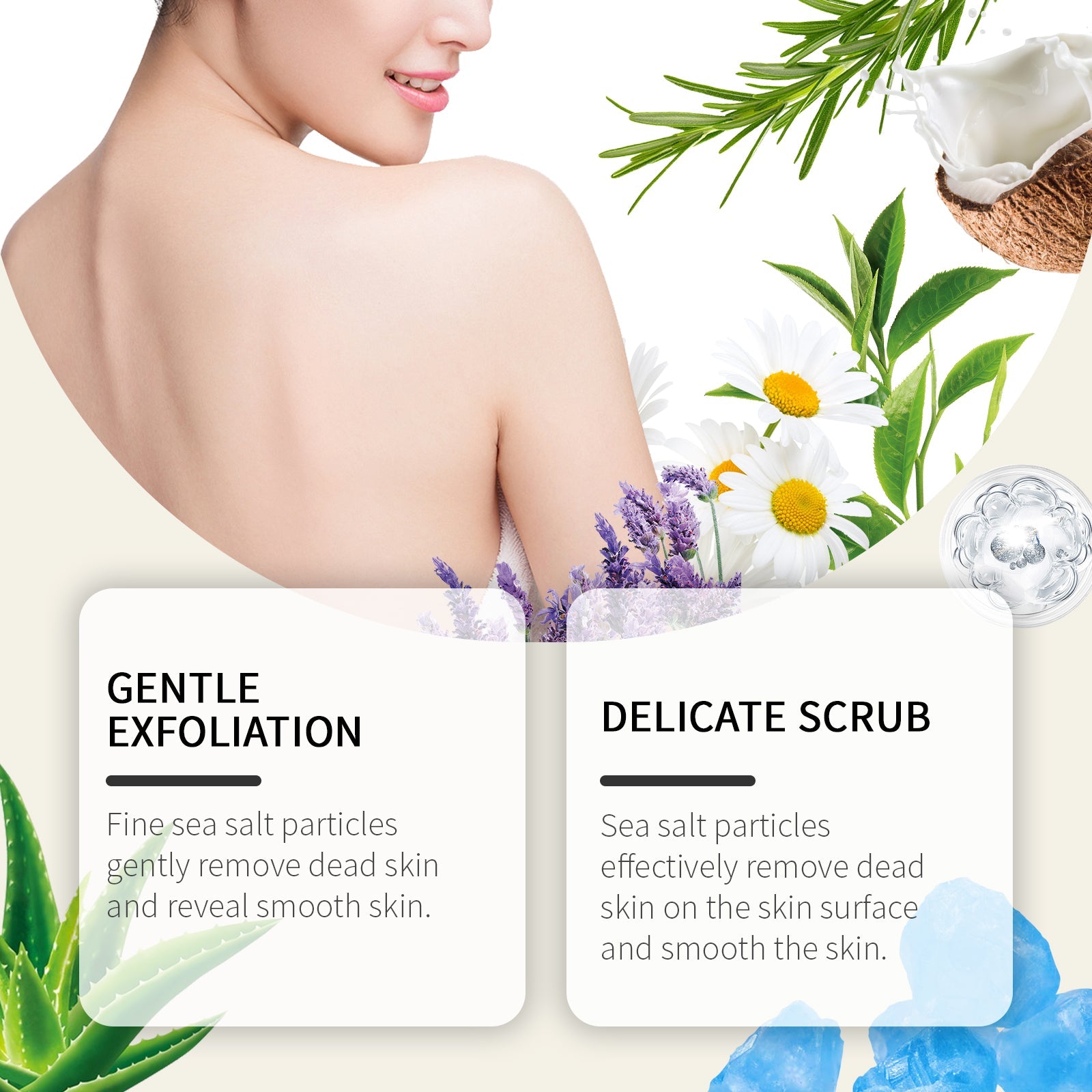 EELHOE Exfoliating Bath Salts Cleanse The Body, Nourish And Soothe Soft Skin, Moisturize And Smooth Bath Salts