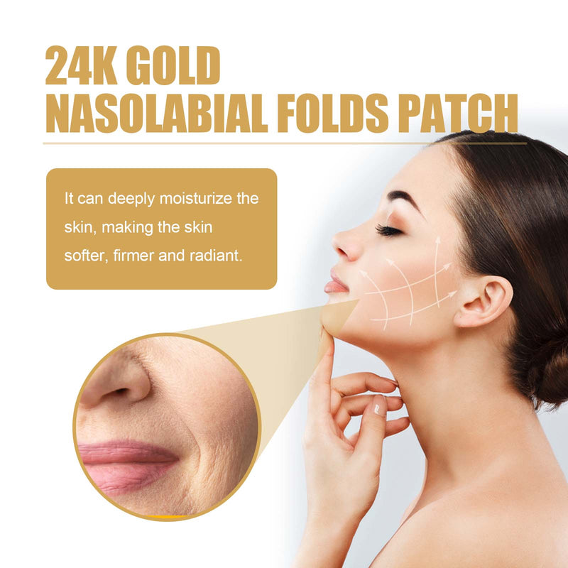 24k Gold Nasolabial Folds Patch, Gently Reduces Fine Lines And Nourishes Facial Firmness And Smoothness