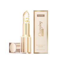 OUHOE Gold Leaf Color Change Nourishing Lip Balm, Nourishing Moisturizing Hydrating Glass Soft Moisturizing Lip Skin Non-Greasy Lip Balm