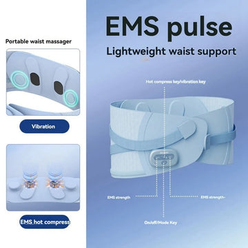Shaping waist support belt waist massager massage belt EMS pulse hot compress vibration waist
