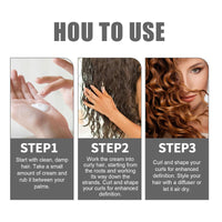 Moisturizing Styling Cream, Fluffy Curly Hair Styling, Hydrating And Glossy Frizzy Hair Repair Cream