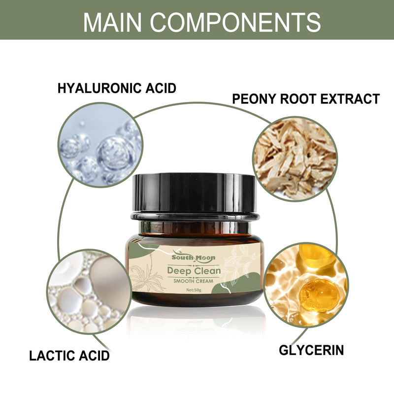 Deep Clean Smooth Cream, Improve Dark Spots Acne Exfoliation Repair Moisturizing Cream