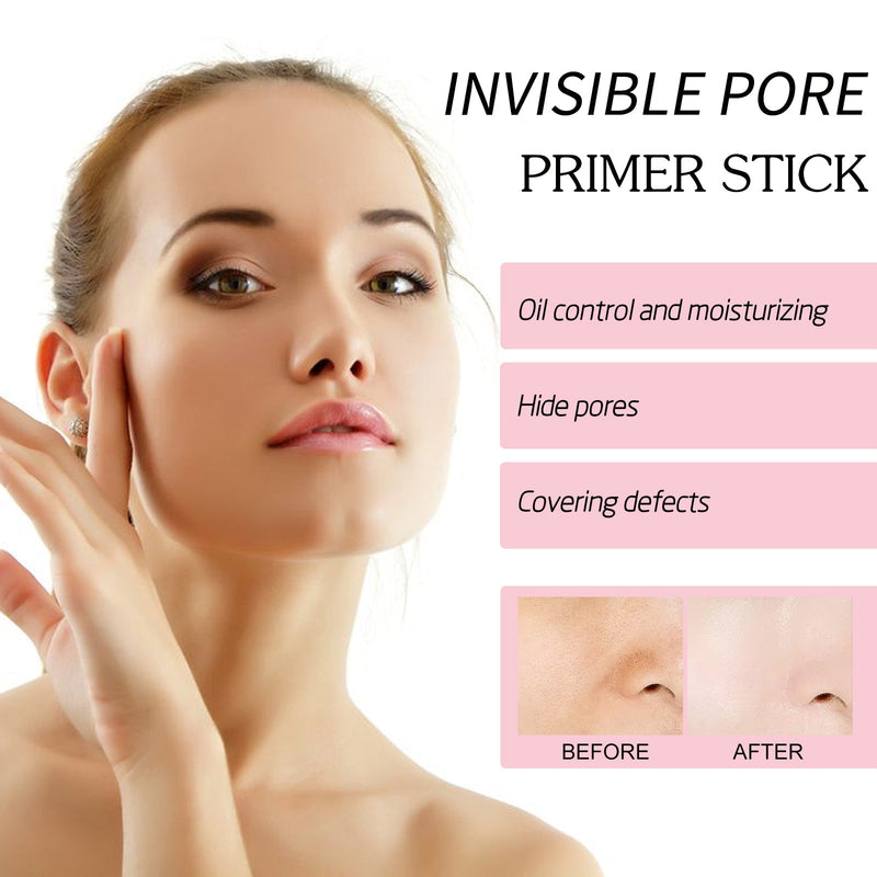 OUHOE Pore Invisible Stick, Brightening Skin Tone Concealer Invisible Pore Smoothing Pre-Makeup Stick
