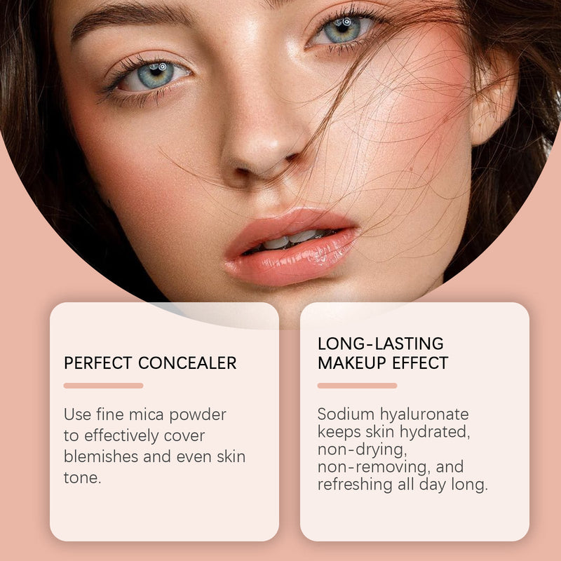 Eelhope Compact Air Cushion Foundation (Natural Color) Natural Lightweight Concealer Durable And Easy To Remove Makeup No Fake White Moisture Cushion