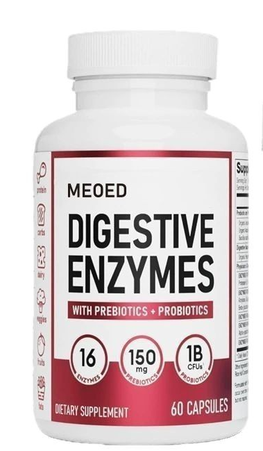 Red Digestive Enzyme Probiotic Capsules 60 Pills