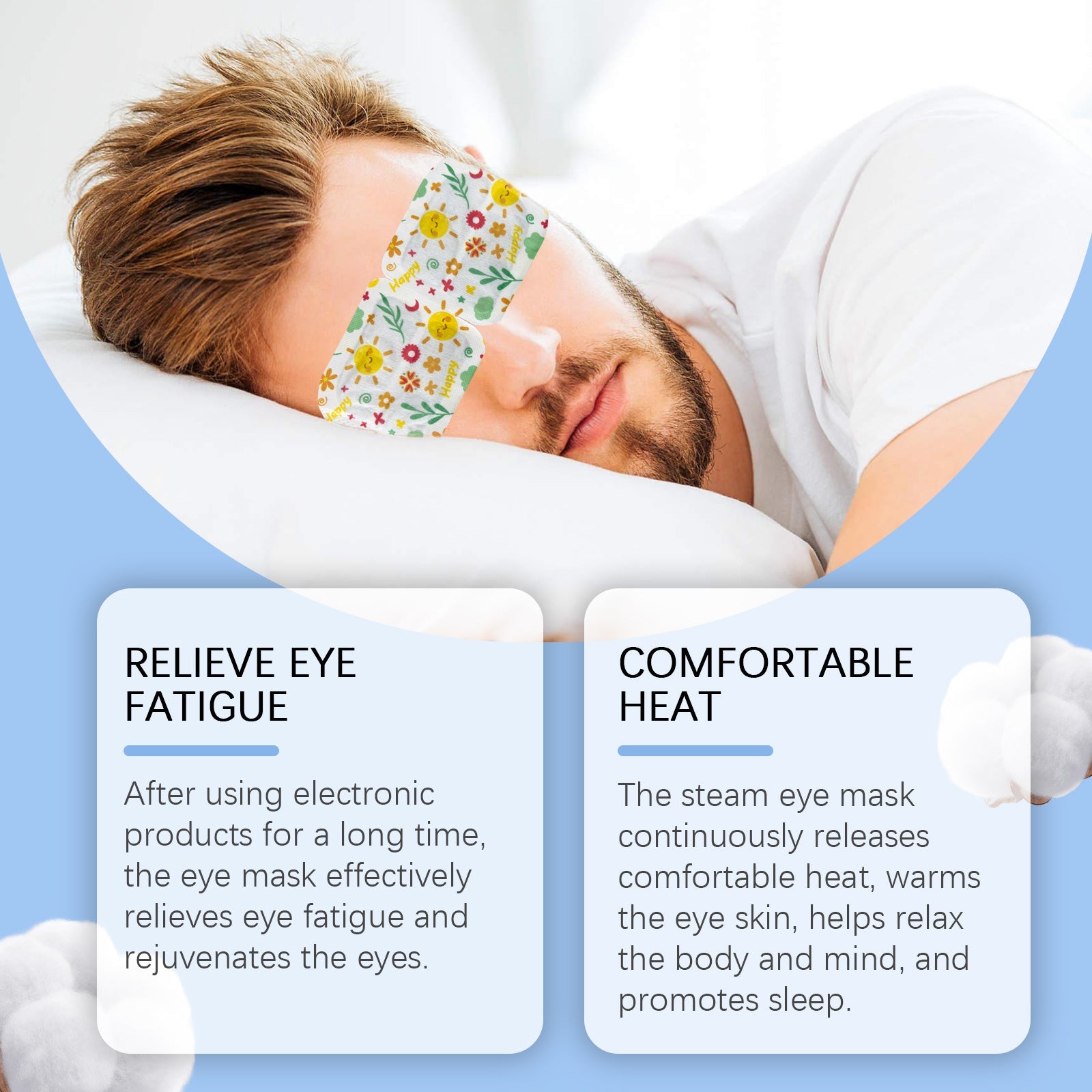 Sleep Steam Eye Mask, Gentle Hot Compress To Relieve Eye Fatigue And Improve Sleep Quality Daily Use