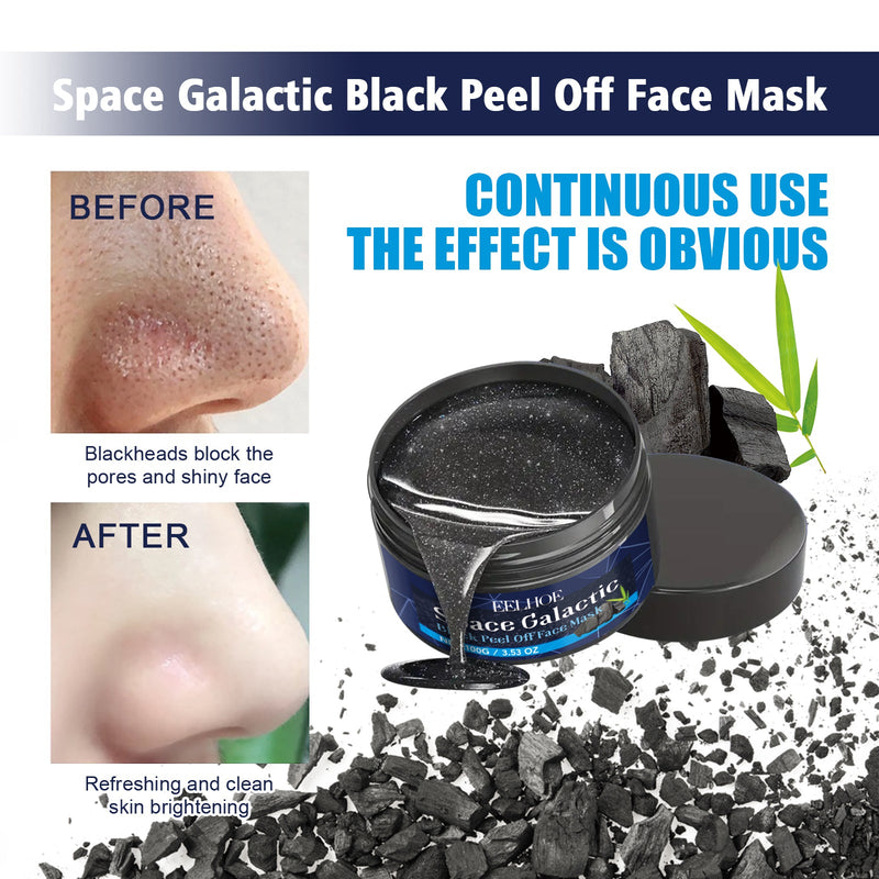 Space Galactic Black Peel Off Face Mask, Clean Blackheads Firming Pores Smooth The Skin Tear The Mask