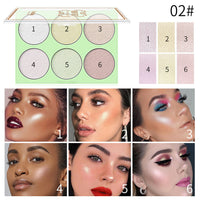 Romantic Beauty 6-Color Highlighter Pearl Brightening Repair Palette Makeup Face Repair Glitter