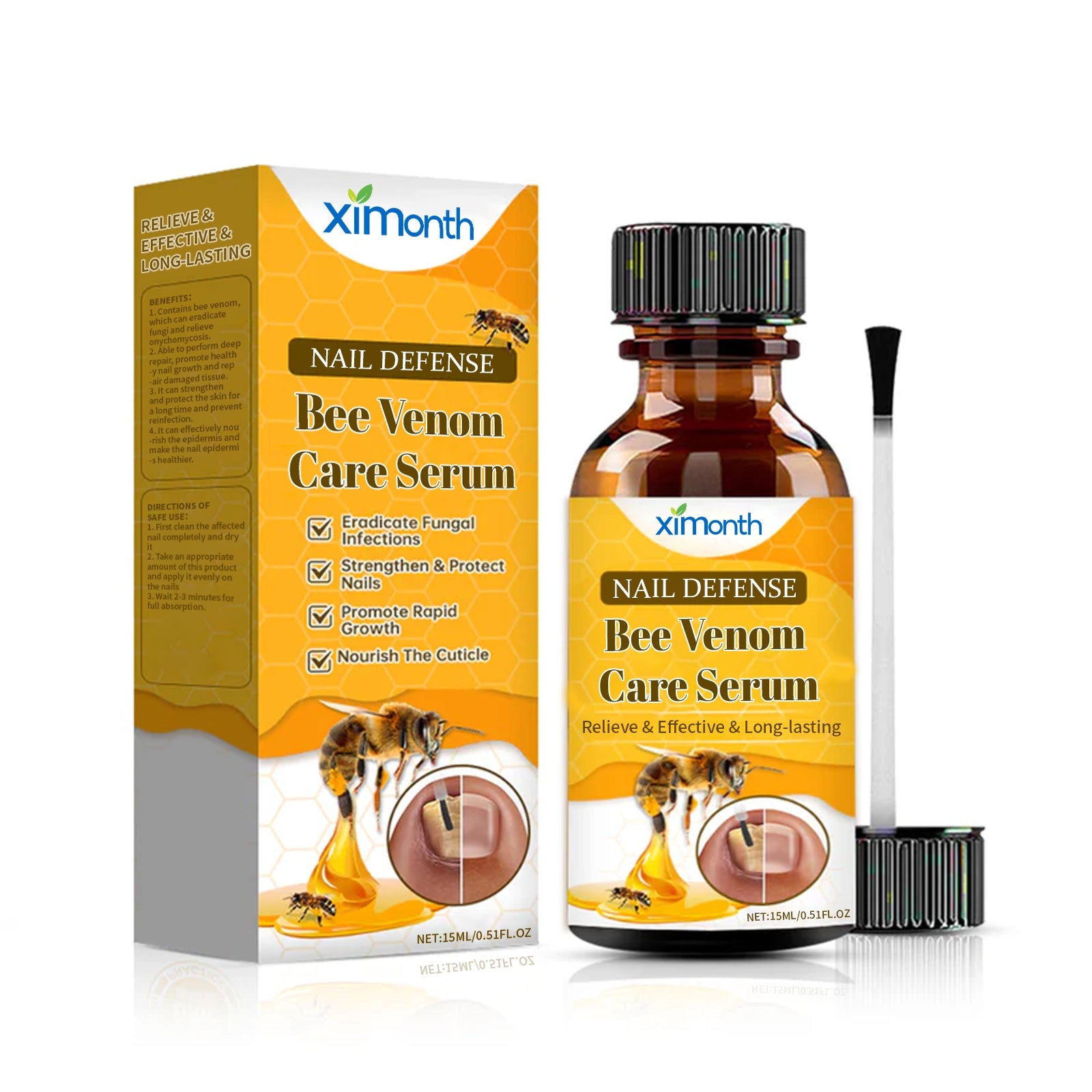 Bee-Venom Grey Nail Care Solution For Hand And Foot Nails Cleaning, Repairing, Softening And Brightening Nutritional Care Solution