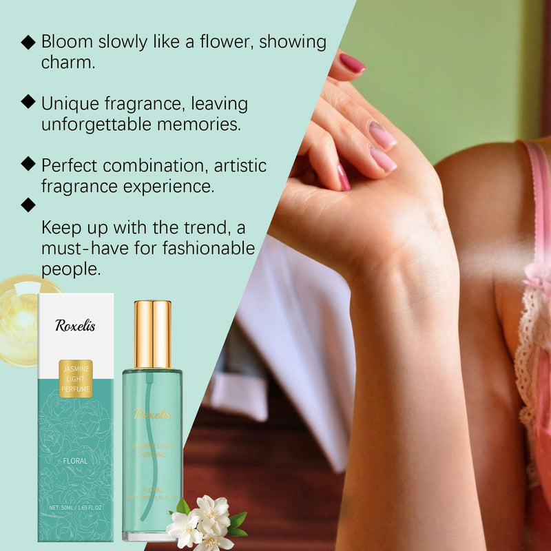 Roxelis Jasmine Perfume Natural Fresh Light Elegant Atmosphere Romantic Lasting Fragrance Portable Wooden Floral Fragrance