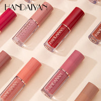 HANDAIYAN 12 Color Book Lip Gloss Set Liquid Lipstick Set Matte Pearlescent Non-Stick Cup Lip Glaze