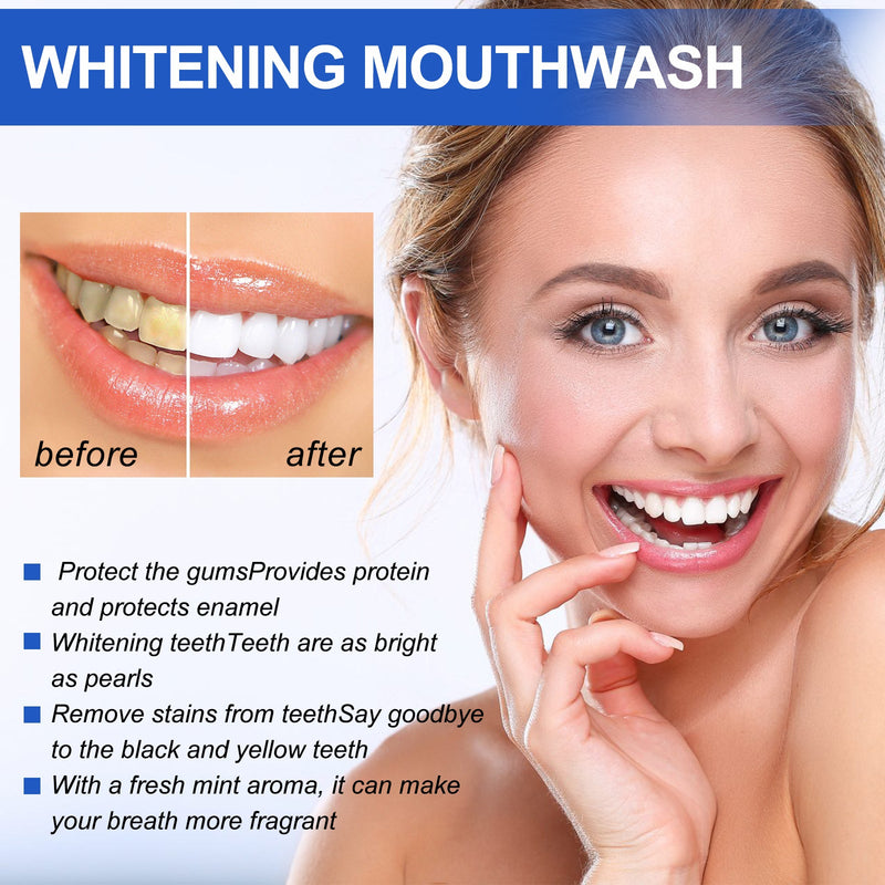 EELHOE Whitening Mouthwash, Clean Stains Oral Care Fresh Breath Mouthwash