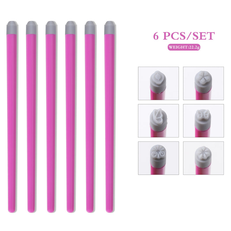 Silicone Head Nail Art Stamping Pen Butterfly Floral DIY Nail Stamp Transfer Tool