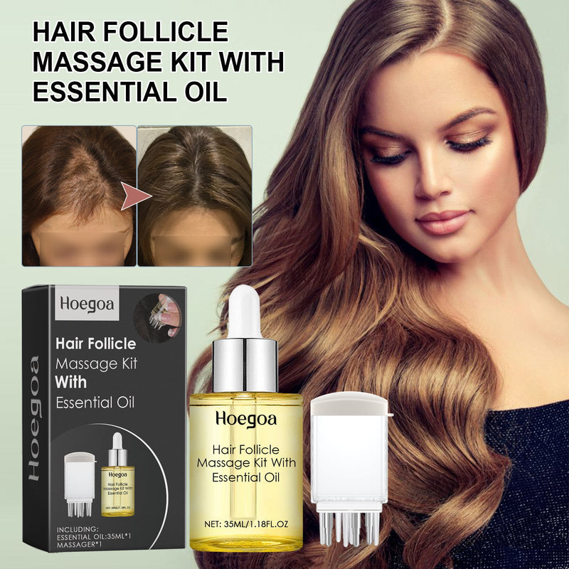 Hair Follicle Massage Kit With Essential Oil, Smooth Dry Short-Tempered Hair Meek Strong Close To Massage The Scalp