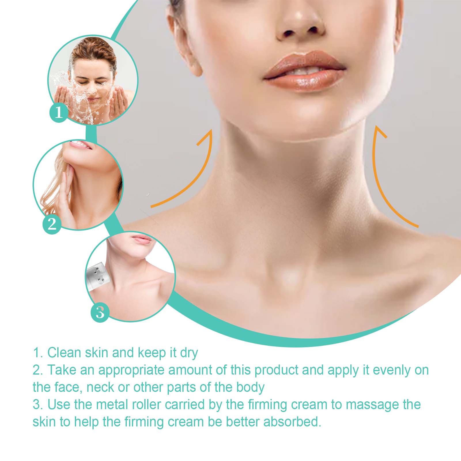 Neck Firming Cream, Lighten Neck Lines Firming Brightening Skin Hydrating Anti-Wrinkle Firming Lifting Cream