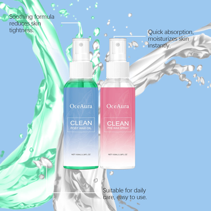 OceAura Before And After Hair Removal Treatment Spray, Gentle Moisturizing Care Skin Hair Cleaning And Moisturizing Treatment Spray
