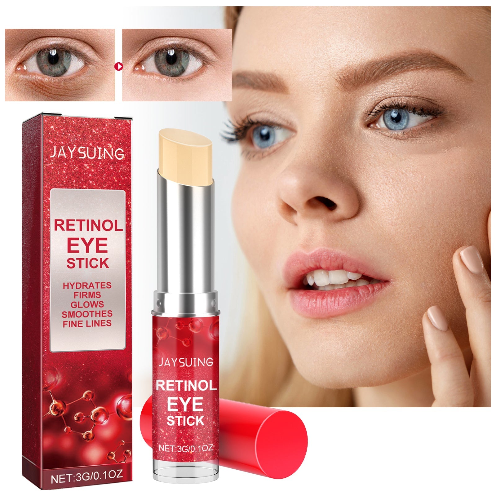 Retinol Eye Stick, Hydrating And Moisturizing Care For Dark Circles Under Eyes And Bags Around Eyes Creme